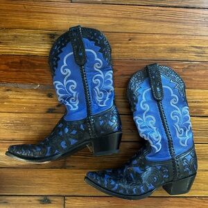 Heritage Boot Co. Blue and Black Cowboy Boots - ‘Montana Sky’ Style